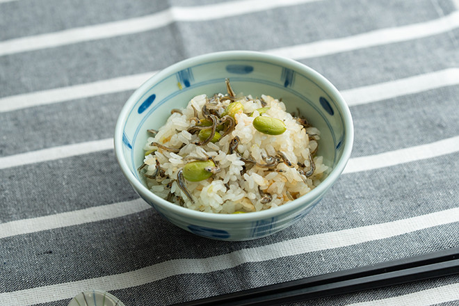 枝豆とちりめんじゃこご飯