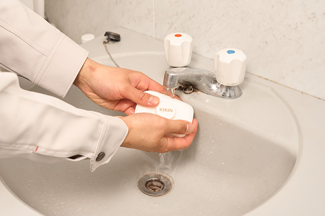 固形石けんのぬめり防止